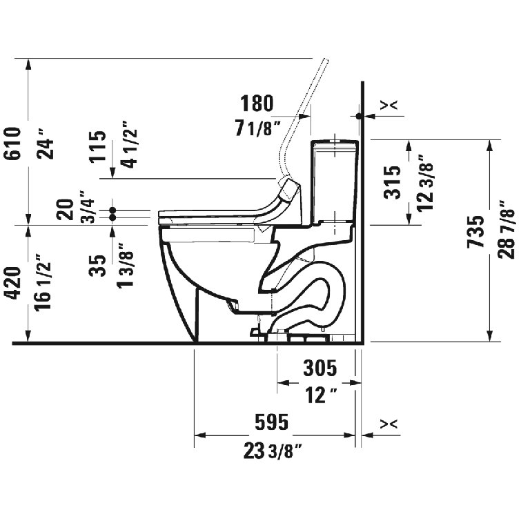 Duravit Me by Starck Elongated OnePiece Toilet with High Efficiency